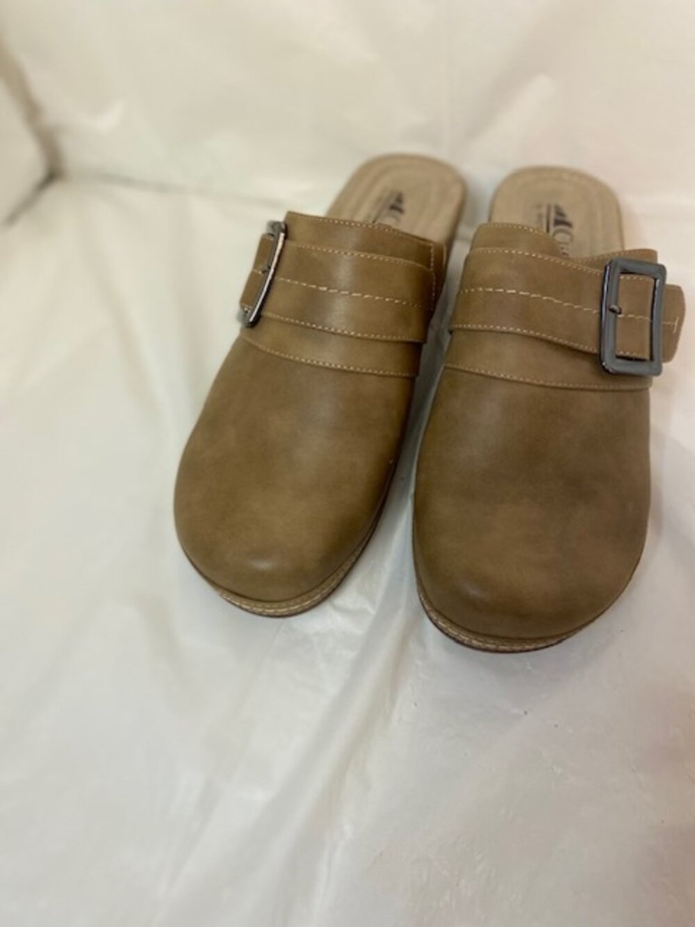 Cliffs by White Mountain Women's Slip-On Wedge Clogs, Taupe/Brown, Size 10M
